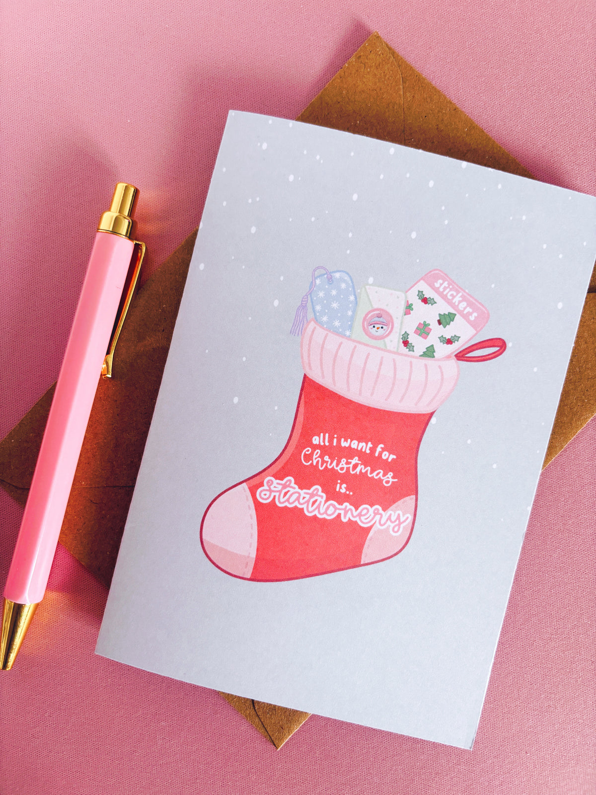 Stationery Christmas Stocking Card with Envelope