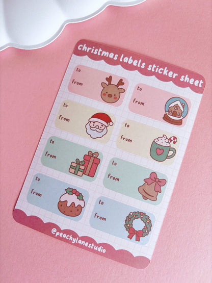 Christmas Labels Sticker Sheet
