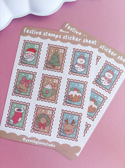 Festive Stamps Sticker Sheet