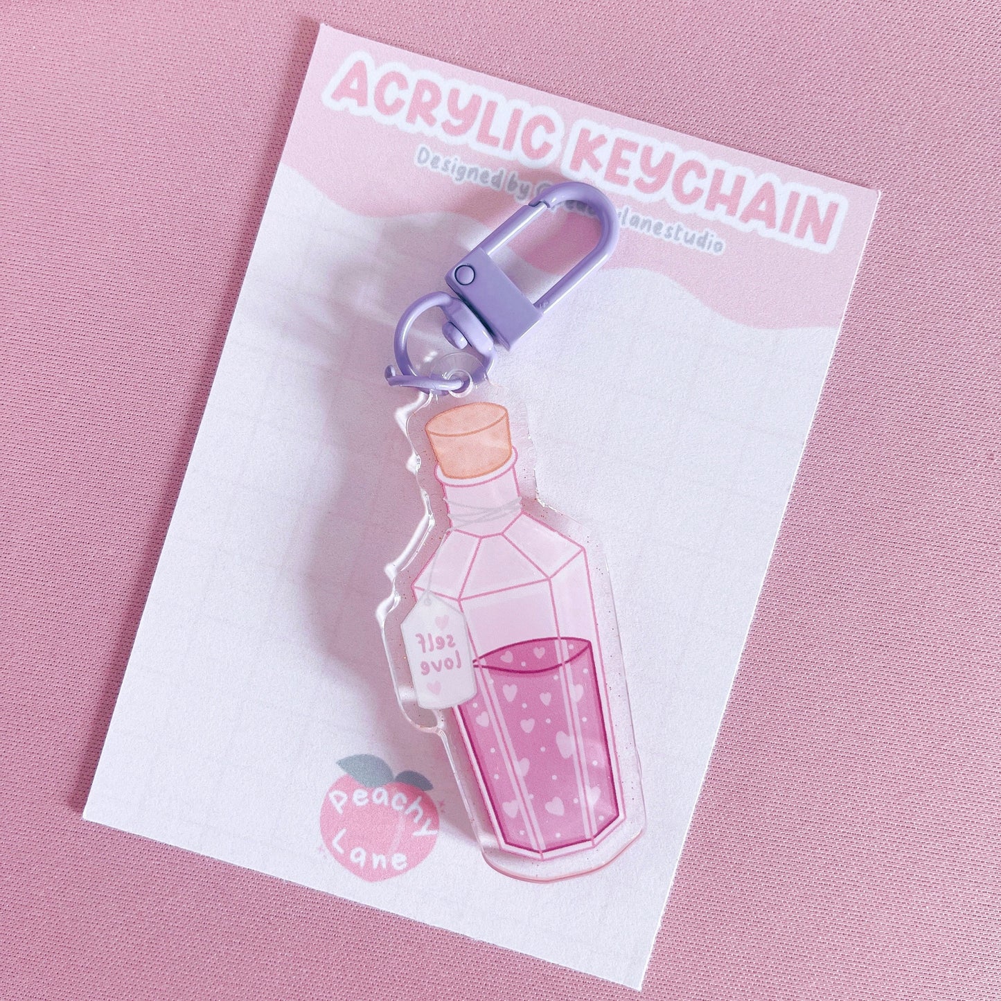Self Love Potion Glitter Acrylic Keychain