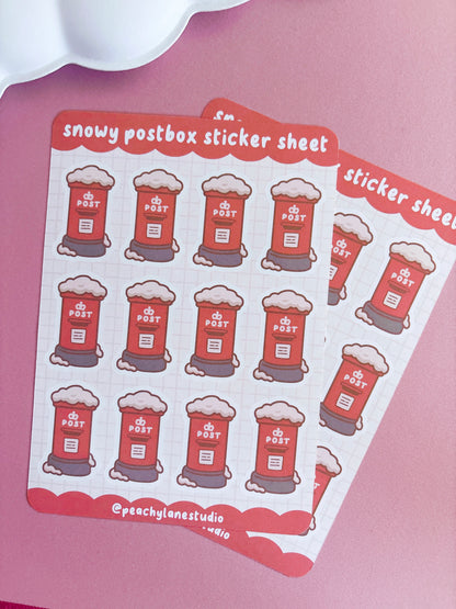 Snowy Postbox Sticker Sheet