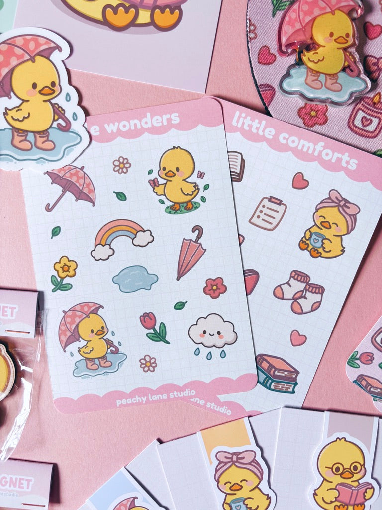 Little Comforts Duck Sticker Sheet