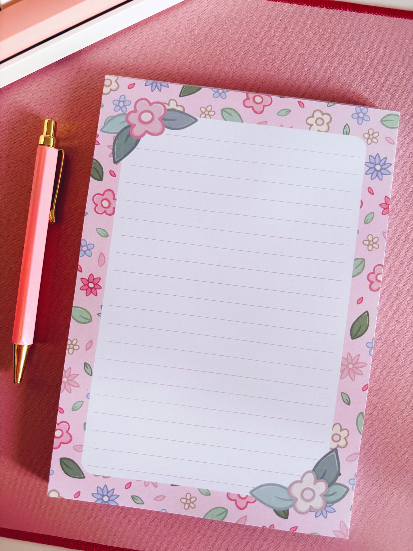 Floral Illustration Lined A5 Notepad