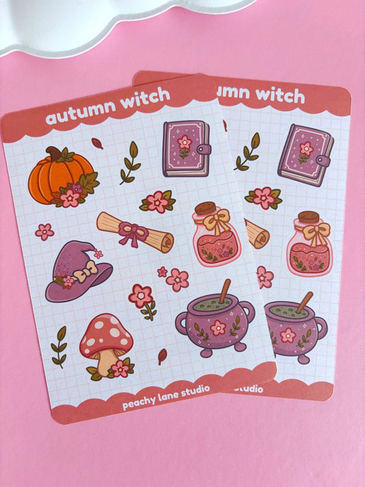 Autumn Witch Sticker Sheet