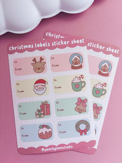 Christmas Labels Sticker Sheet