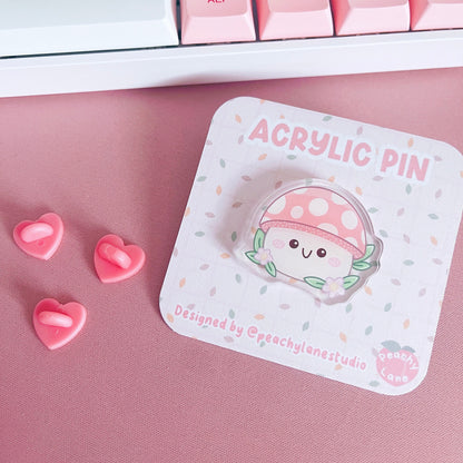 Mushroom Acrylic Pin
