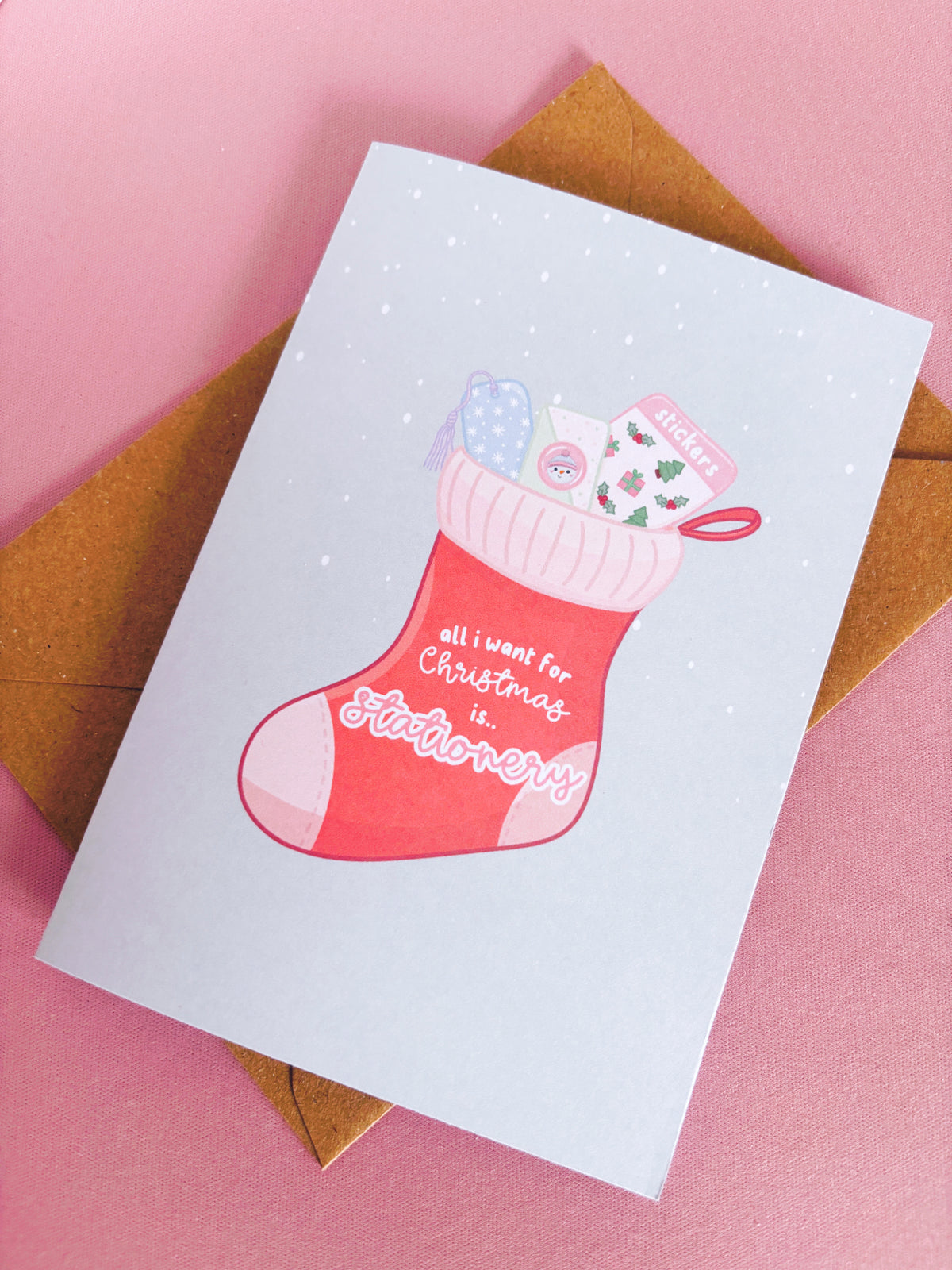Stationery Christmas Stocking Card with Envelope