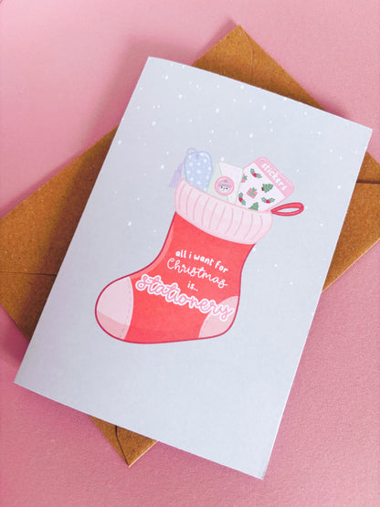 Stationery Christmas Stocking Card with Envelope