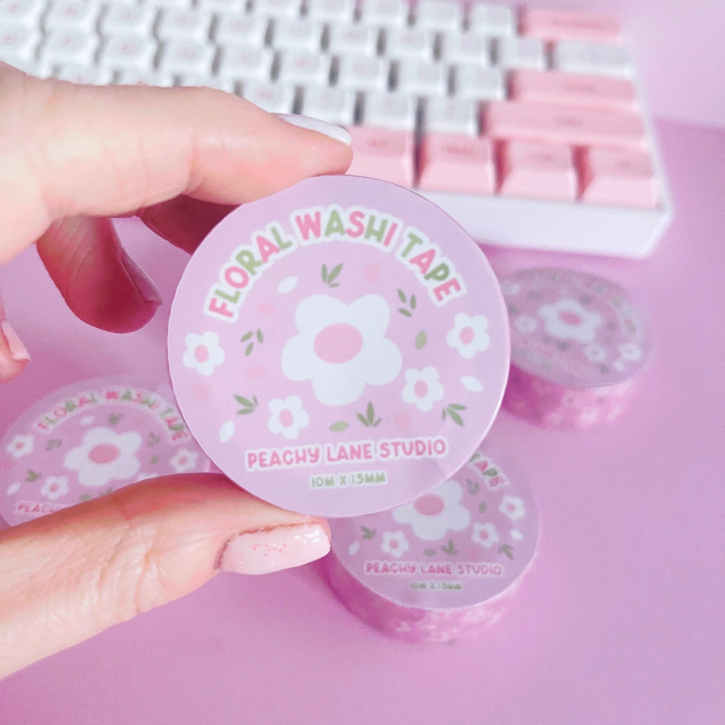 Pink Floral Washi Tape