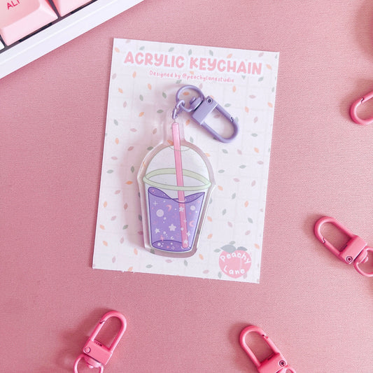 Dreamy Drink Glitter Acrylic Keychain