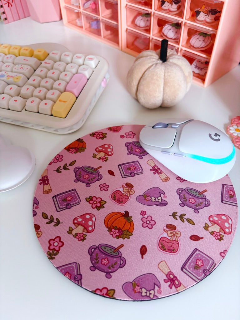 Autumn Witch Pattern Mouse Mat