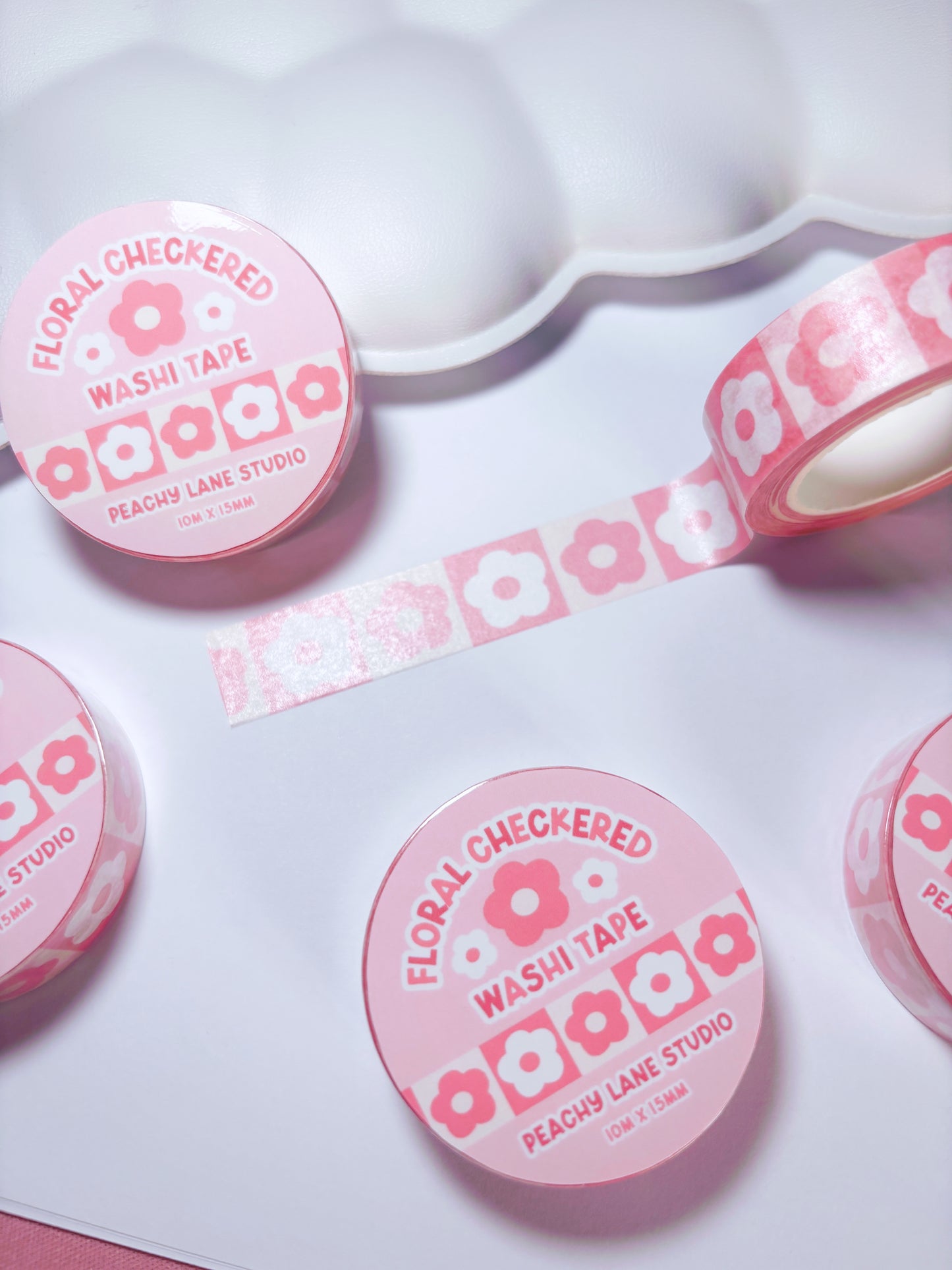 Retro Pink Flowers Washi Tape