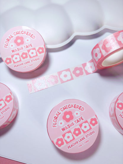 Retro Pink Flowers Washi Tape