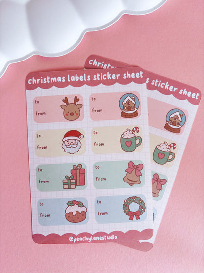 Christmas Labels Sticker Sheet