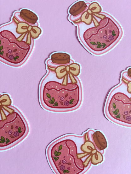 Autumn Floral Potion Vinyl Sticker