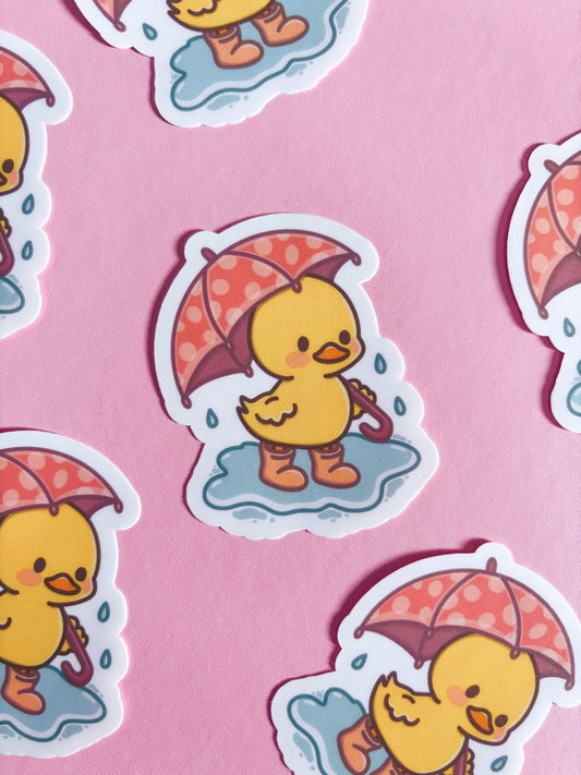 Puddle Days Duck Vinyl Sticker