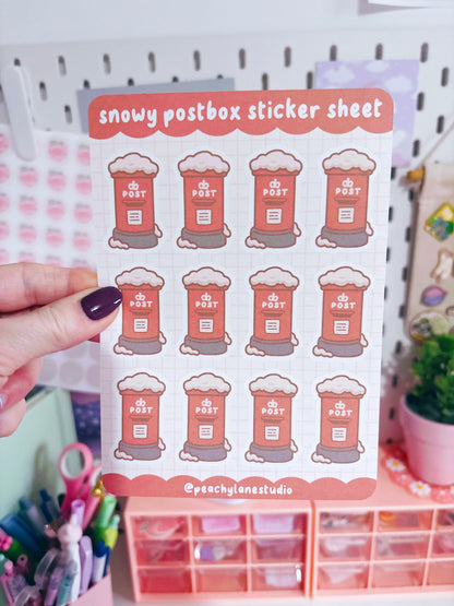 Snowy Postbox Sticker Sheet