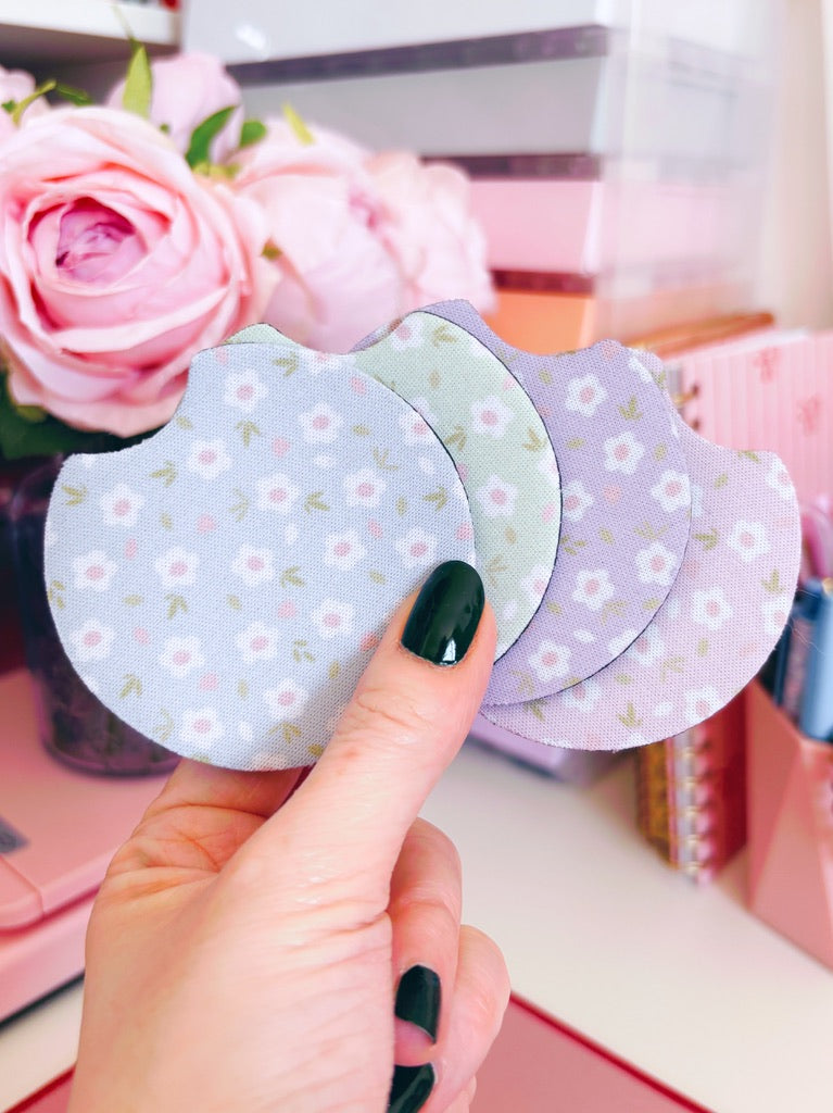 Lilac Floral Car Coasters - Set of Two