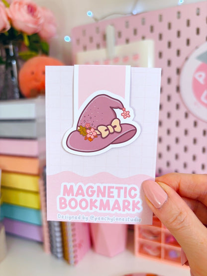 Floral Witch Hat Magnetic Bookmark