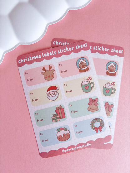 Christmas Labels Sticker Sheet
