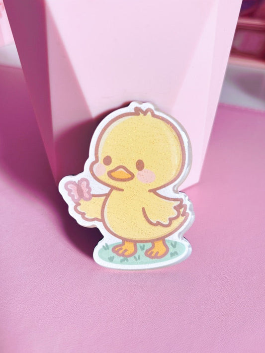 Nature Friend Duck Glitter Acrylic Magnet