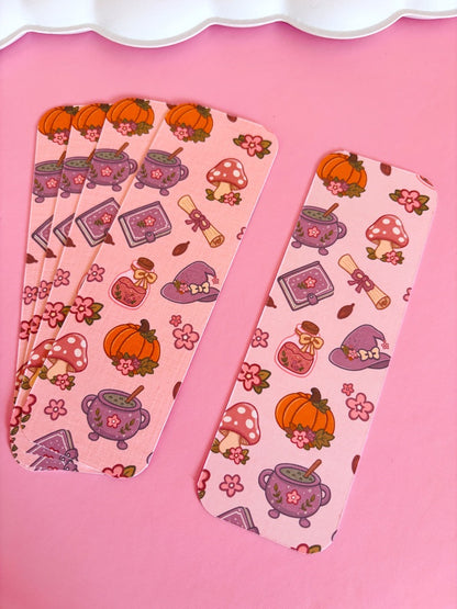 Autumn Witch Pattern Handmade Bookmark