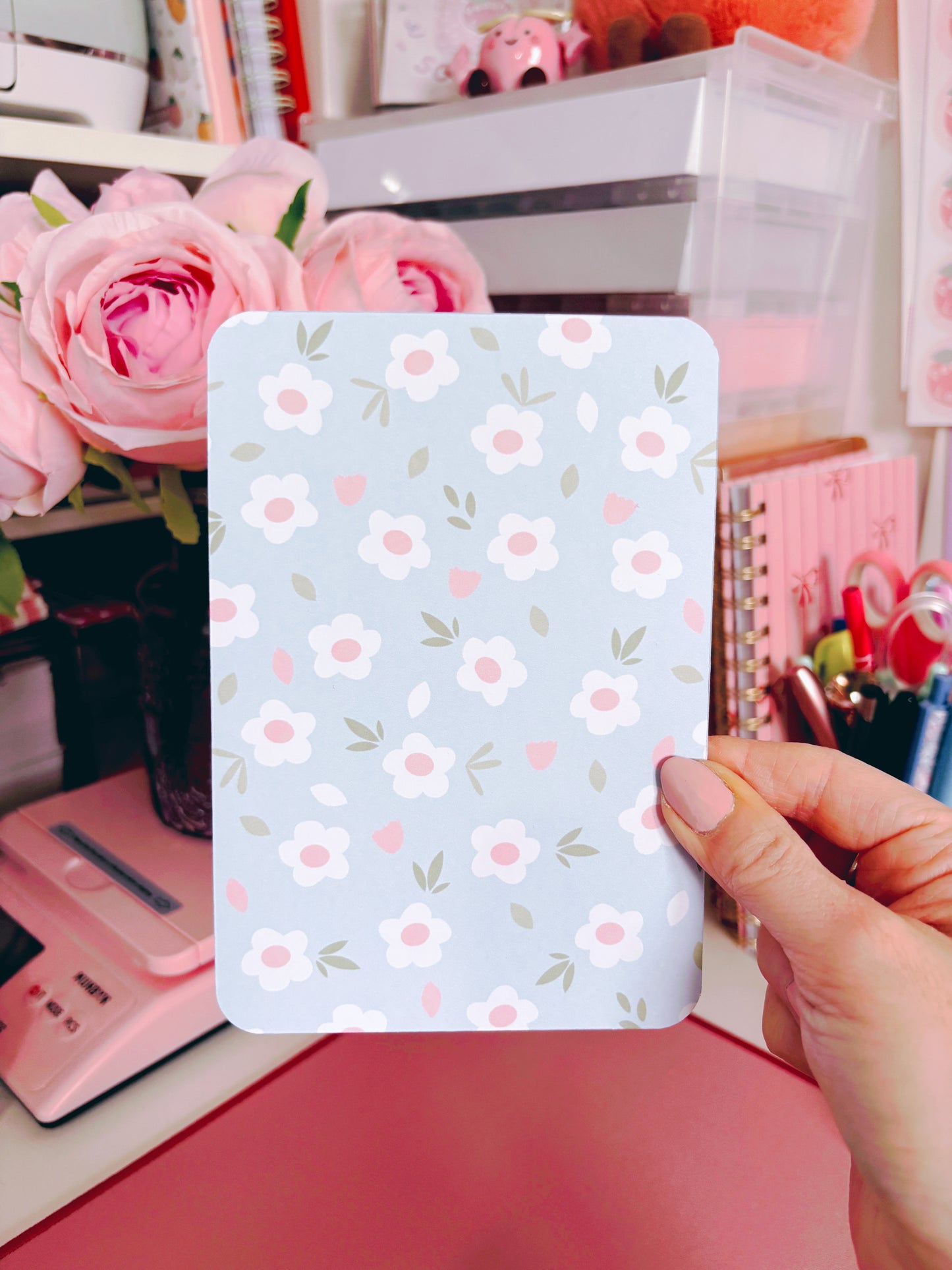 Blue Floral Kindle Insert