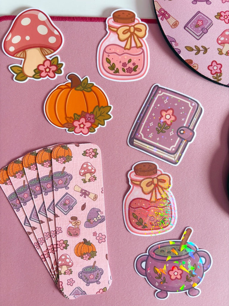 Floral Pumpkin Vinyl Sticker