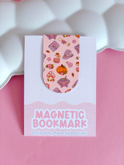 Autumn Witch Pattern Magnetic Bookmark