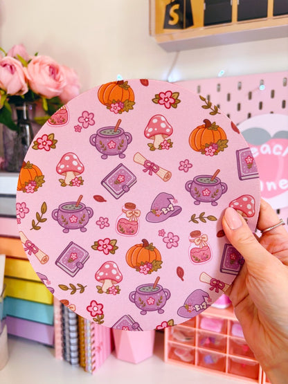 Autumn Witch Pattern Mouse Mat