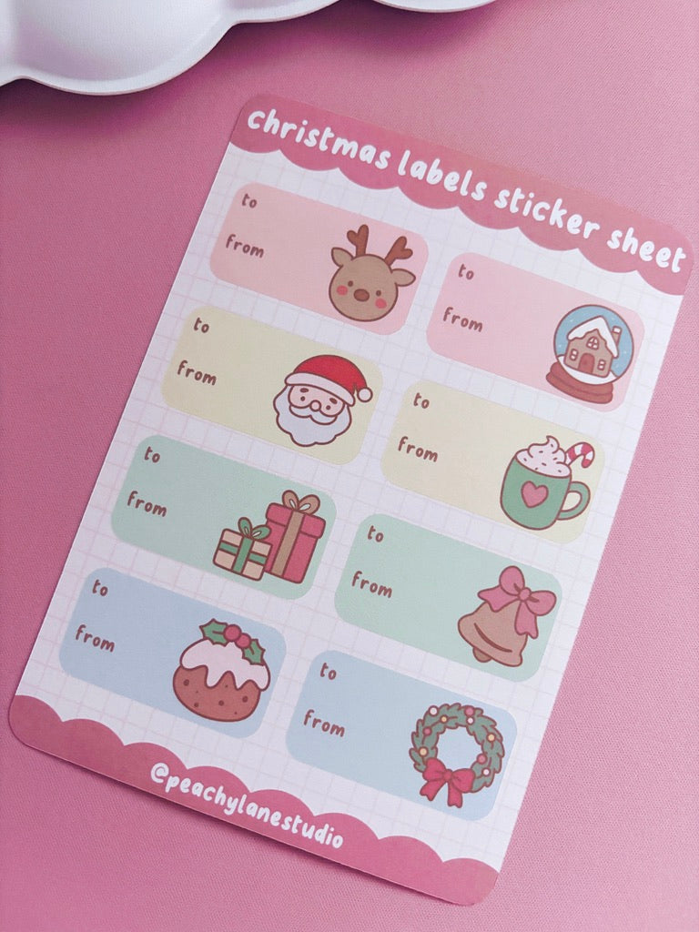 Christmas Labels Sticker Sheet