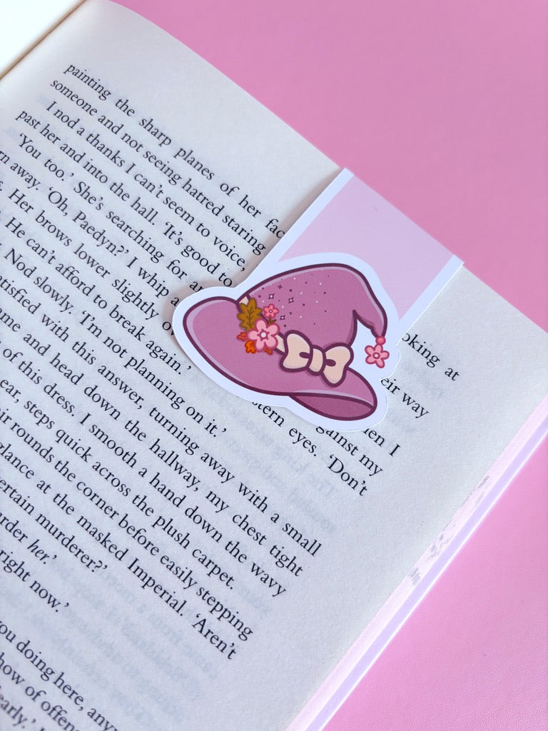 Floral Witch Hat Magnetic Bookmark