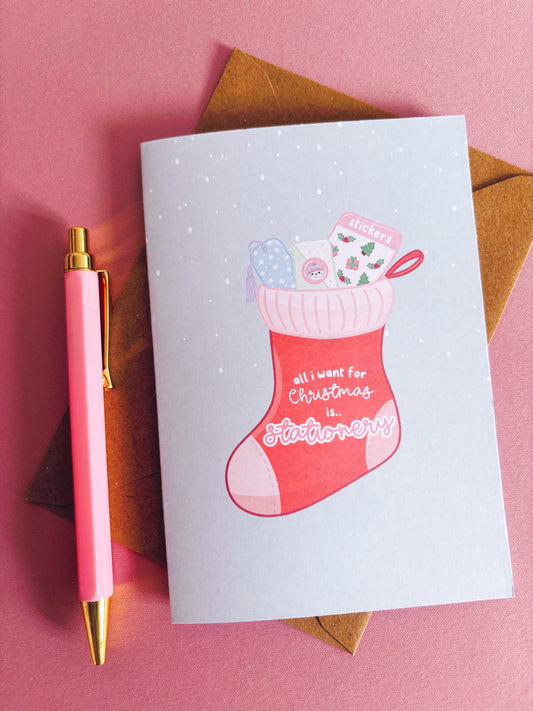 Stationery Christmas Stocking Card with Envelope