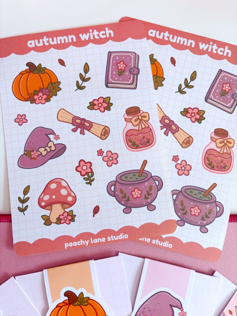 Autumn Witch Sticker Sheet