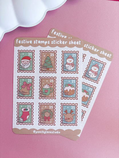 Festive Stamps Sticker Sheet