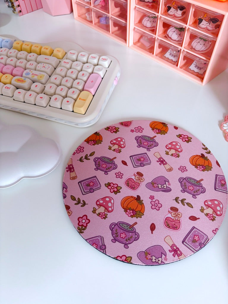 Autumn Witch Pattern Mouse Mat