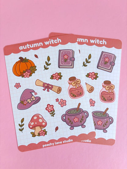 Autumn Witch Sticker Sheet