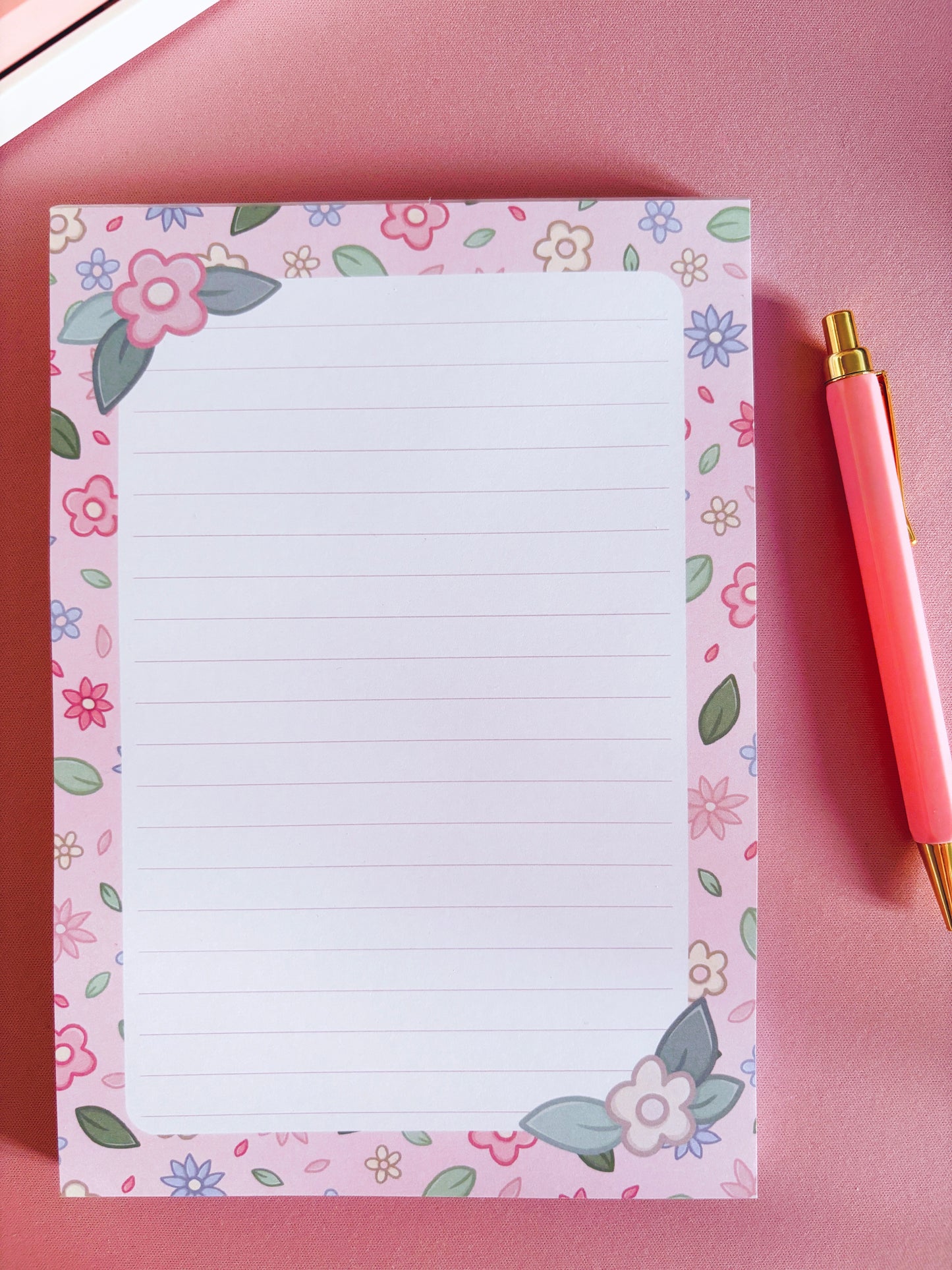 Floral Illustration Lined A5 Notepad