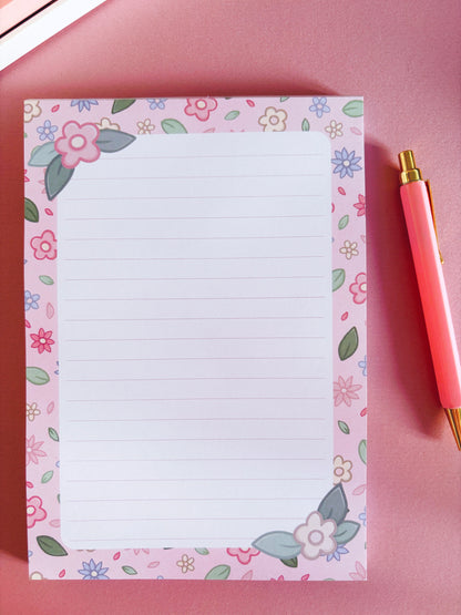 Floral Illustration Lined A5 Notepad
