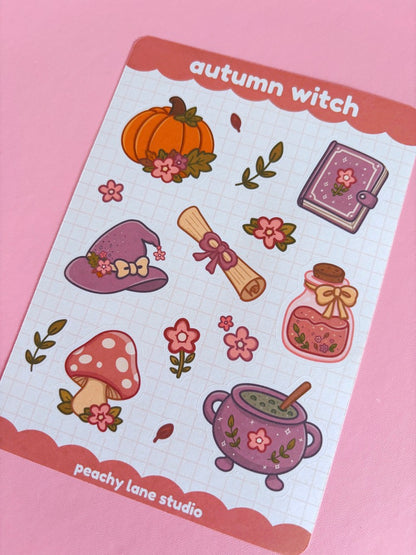 Autumn Witch Sticker Sheet