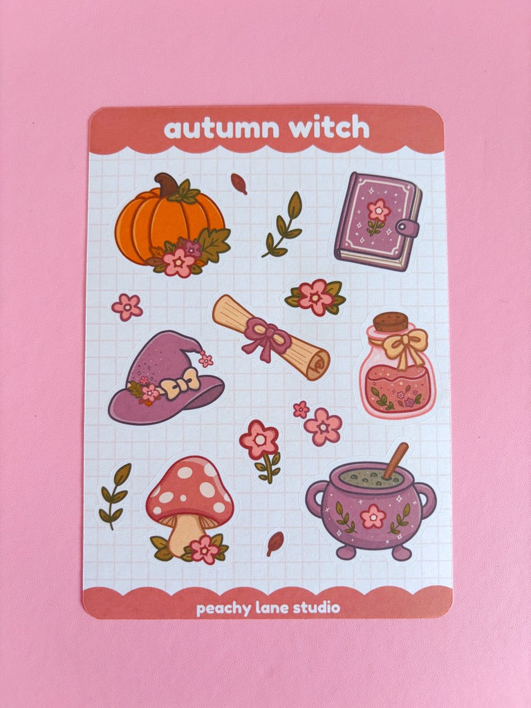 Autumn Witch Sticker Sheet