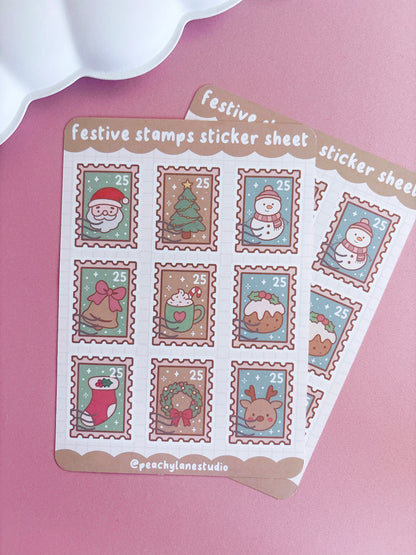 Festive Stamps Sticker Sheet