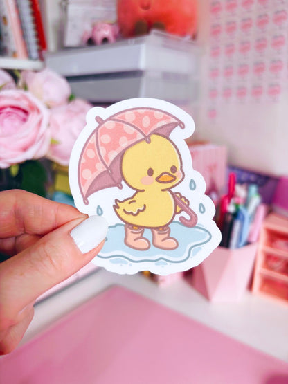 Puddle Days Duck Vinyl Sticker