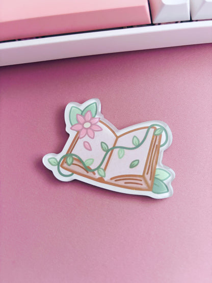 Open Book Glitter Acrylic Magnet