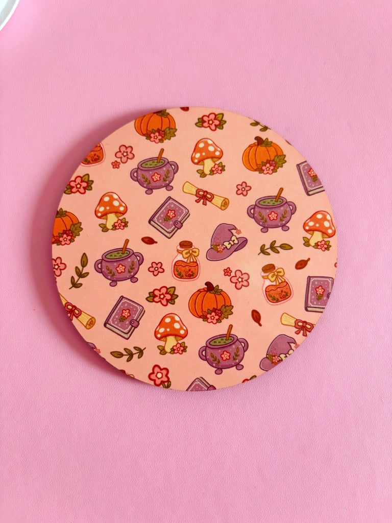 Autumn Witch Pattern Coaster