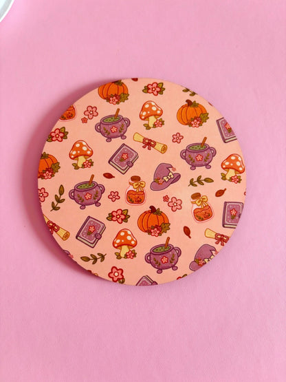 Autumn Witch Pattern Coaster