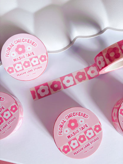 Retro Pink Flowers Washi Tape