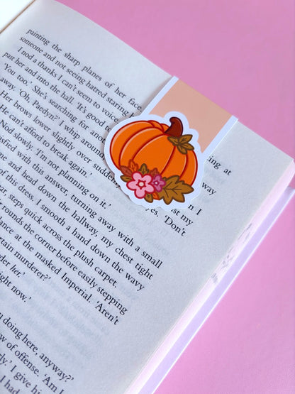 Floral Pumpkin Magnetic Bookmark