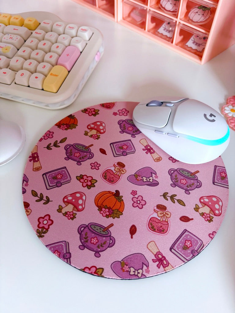 Autumn Witch Pattern Mouse Mat
