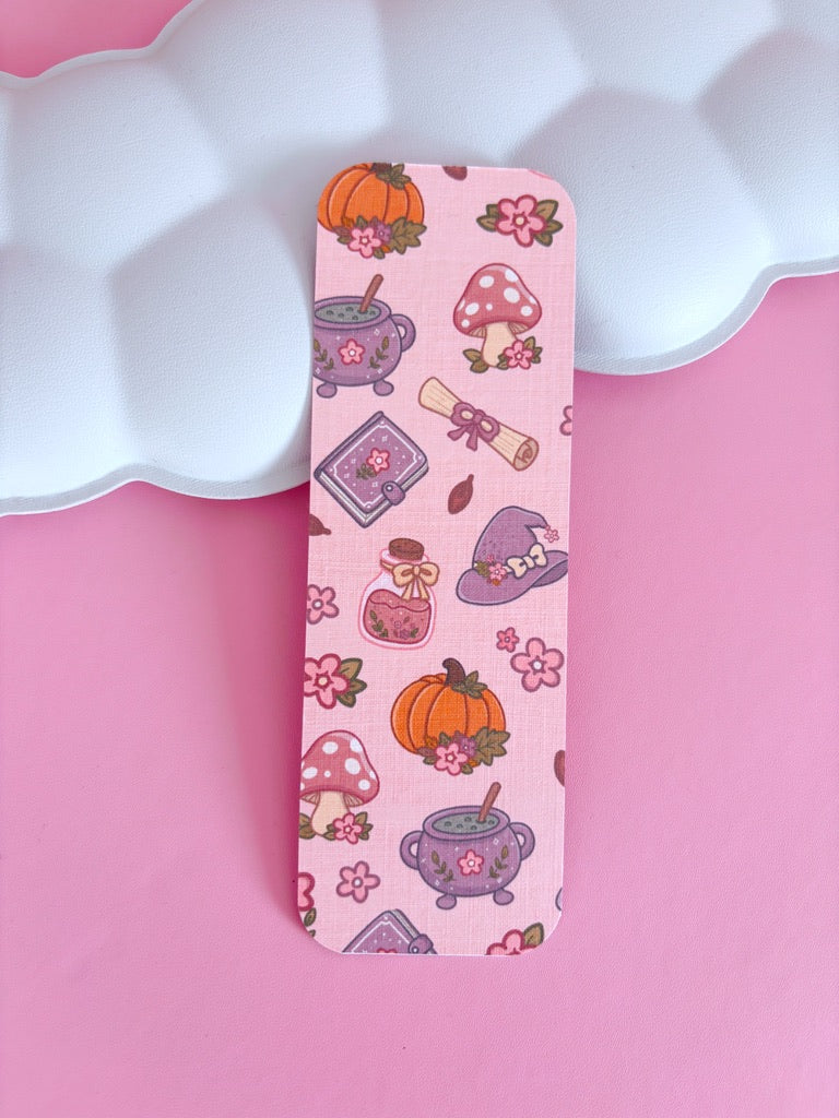 Autumn Witch Pattern Handmade Bookmark